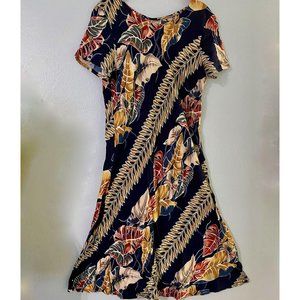 Hilo Hattie Palm Challis Panel Short Dress